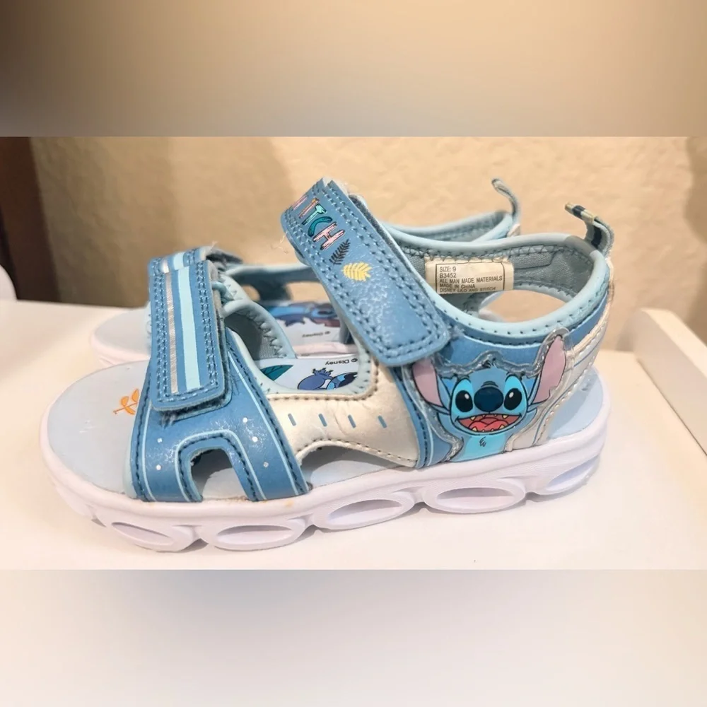 Stitch kids size 9 sandals very soft to walk gentle use only